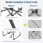 GarveeLife Oversized Directors Camping Chair, Portable Folding Chair for Adults Support 400 lbs, Heavy Duty Lawn Chair with Side Table, for Camping, Sports, Picnic, Beach, Fishing (1 PCS, Black)