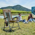 TIMBER RIDGE Foldable Padded Rocking Chair for Outdoor, High Back and Heavy Duty, Portable for Camping, Patio, Lawn, Garden, Yard or Balcony, Supports 300lbs (Brown)