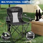 VOYSIGN Folding Camping Chair Mesh Back Portable Breathable Outdoor Chairs with Carry Bag & Cup Holder for Camping, Beach, Fishing, Sports, Patio, Black