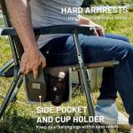 TIMBER RIDGE Foldable Padded Rocking Chair for Outdoor, High Back and Heavy Duty, Portable for Camping, Patio, Lawn, Garden, Yard or Balcony, Supports 300lbs (Brown)