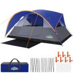 COBIZI Camping Tent, 8 Person Easy Setup Waterproof Windproof Family Tent with Removable Rainfly, Lightweight Portable Outdoor All-Season Dome Tent for Camping, Travel, Fishing, Hiking (Dark Blue)