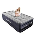 DIVON Twin Air Mattress with Built in Pump Raised, 2 Min Self Inflatable Mattress, 18’’ Blow up Mattress for Adults, 330 LBS Portable Air Bed for Guest, Camping, Travel & Floor, Dark Blue