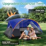 COBIZI Camping Tent, 8 Person Easy Setup Waterproof Windproof Family Tent with Removable Rainfly, Lightweight Portable Outdoor All-Season Dome Tent for Camping, Travel, Fishing, Hiking (Dark Blue)