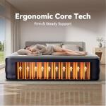 DIVON Twin Air Mattress with Built in Pump Raised, 2 Min Self Inflatable Mattress, 18’’ Blow up Mattress for Adults, 330 LBS Portable Air Bed for Guest, Camping, Travel & Floor, Dark Blue