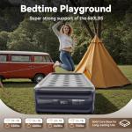 DIVON Twin Air Mattress with Built in Pump Raised, 2 Min Self Inflatable Mattress, 18’’ Blow up Mattress for Adults, 330 LBS Portable Air Bed for Guest, Camping, Travel & Floor, Dark Blue