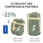 NewDoar Ultralight Backpacking Sleeping Bag - 50-70°F, 1.5lbs, Waterproof & Machine Washable, 2-Way Zipper for Teens,Couples,Women,Men Compact for Hiking/Camping (Army Green,Large)