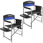 KingCamp 2-Pack Directors Camping Chair with Padded Folding Portable Seats, Blue