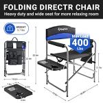 KingCamp 2-Pack Directors Camping Chair with Padded Folding Portable Seats, Blue