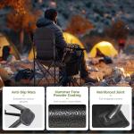 ALPHA CAMP Heavy Duty Camping Chair 500 LBS Capacity, Oversized Folding Chair for Heavy People, Padded Portable Outdoor Chair with Cooler Bag & Cup Holder for Camping, Fishing, Beach,Green,2PC