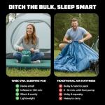 Wise Owl Outfitters Self Inflating Sleeping Pad with Electric Pump, 4" Camping Air Mattress Pad with Foam for Adults, Camp Mat for Tent, SUV & Road Trips
