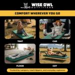 Wise Owl Outfitters Self Inflating Sleeping Pad with Electric Pump, 4" Camping Air Mattress Pad with Foam for Adults, Camp Mat for Tent, SUV & Road Trips