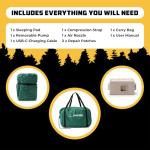 Wise Owl Outfitters Self Inflating Sleeping Pad with Electric Pump, 4" Camping Air Mattress Pad with Foam for Adults, Camp Mat for Tent, SUV & Road Trips