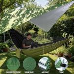 Camping Hammock with Rain Fly Tarp Mosquito Net Heavy Duty Tree Straps Portable Double Parachute Hammocks Tent Waterproof Rainfly Set