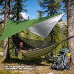 Camping Hammock with Rain Fly Tarp Mosquito Net Heavy Duty Tree Straps Portable Double Parachute Hammocks Tent Waterproof Rainfly Set