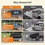 2 Burner Camping Stove with Windshield, 24000 BTU Propane Gas Stove,Portable Folding Camp Stove with Carry Bag, Piezo Ignition Adjustable Burners, Camping Essentials for Outdoor Tailgating Grilling