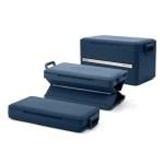 Coleman Snap 'N Go 55-Quart Collapsible Hard Cooler, Portable Hard-Sided Cooler with Waterproof Removable Liner, Space-Saving & Quick Set Up, 64 Hours Cold, Sapphire Blue