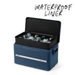 Coleman Snap 'N Go 55-Quart Collapsible Hard Cooler, Portable Hard-Sided Cooler with Waterproof Removable Liner, Space-Saving & Quick Set Up, 64 Hours Cold, Sapphire Blue