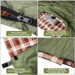 AGEMORE Cotton Flannel Double Sleeping Bag for Camping, Backpacking Or Hiking. Queen Size 2 Person Waterproof Sleeping Bag for Adults Or Teens. Lightweight with Compression Sack