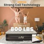 Dr. air Queen Air Mattress with Built-in Pump, 18" Raised Blow Up Mattress, 800 lbs Max Honeycomb Air Bed, 48Hr Leak-Proof Test, 3min Inflatable Mattress for Home, Guests, Camping, Colchones inflables