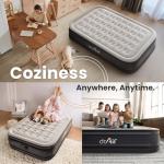 Dr. air Queen Air Mattress with Built-in Pump, 18" Raised Blow Up Mattress, 800 lbs Max Honeycomb Air Bed, 48Hr Leak-Proof Test, 3min Inflatable Mattress for Home, Guests, Camping, Colchones inflables