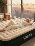 Vinitin Queen Air Mattress with Built-in Pump, 16" Elevated Inflatable Bed for Home & Guests, Self-Inflating Blow Up Mattress with Flocked Top & Storage Bag, 660lb Max Weight, Matt Black