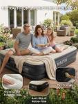 Vinitin Queen Air Mattress with Built-in Pump, 16" Elevated Inflatable Bed for Home & Guests, Self-Inflating Blow Up Mattress with Flocked Top & Storage Bag, 660lb Max Weight, Matt Black