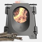 Überleben | Stöker Titanium Camping Stove – 7.7oz Ultralight Flatpack Wood Burning Stove for Backpacking, Hiking & Outdoor Cooking – Portable, Folding Camping Essentials