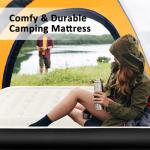 Vinitin Queen Air Mattress with Built-in Pump, 16" Elevated Inflatable Bed for Home & Guests, Self-Inflating Blow Up Mattress with Flocked Top & Storage Bag, 660lb Max Weight, Matt Black