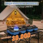 Hisencn Camping Stove,2 Burner Propane Camping Stove,Dual Griddles,30,000 BTU Portable Propane Stove with Carry Bag,Outdoor Cooking Stove set for Camping Gear,RV Essentials,Camp Gifts for Man,Blue