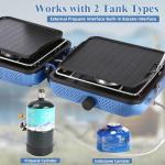 Hisencn Camping Stove,2 Burner Propane Camping Stove,Dual Griddles,30,000 BTU Portable Propane Stove with Carry Bag,Outdoor Cooking Stove set for Camping Gear,RV Essentials,Camp Gifts for Man,Blue