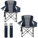ALPHA CAMP Folding Camping Chair for Adults, Oversized Portable Lawn Chairs with Cooler Bag,Cup Holder & 600D Oxford Fabric, Folding Chairs for Outside Support 450 LBS, Outdoor Chairs 2 Pack