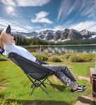 Wind Tour Portable Camping Chair Lightweight Foldable Outdoor Chair for Hiking Camp Backpacking Lawn Beach Fishing Picnic with Carry Bag (Black)