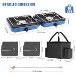 Hisencn Camping Stove,2 Burner Propane Camping Stove,Dual Griddles,30,000 BTU Portable Propane Stove with Carry Bag,Outdoor Cooking Stove set for Camping Gear,RV Essentials,Camp Gifts for Man,Blue