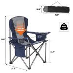 ALPHA CAMP Folding Camping Chair for Adults, Oversized Portable Lawn Chairs with Cooler Bag,Cup Holder & 600D Oxford Fabric, Folding Chairs for Outside Support 450 LBS, Outdoor Chairs 2 Pack