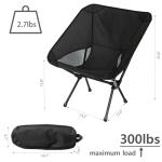 Wind Tour Portable Camping Chair Lightweight Foldable Outdoor Chair for Hiking Camp Backpacking Lawn Beach Fishing Picnic with Carry Bag (Black)