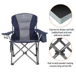 ALPHA CAMP Folding Camping Chair for Adults, Oversized Portable Lawn Chairs with Cooler Bag,Cup Holder & 600D Oxford Fabric, Folding Chairs for Outside Support 450 LBS, Outdoor Chairs 2 Pack