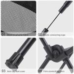 Wind Tour Portable Camping Chair Lightweight Foldable Outdoor Chair for Hiking Camp Backpacking Lawn Beach Fishing Picnic with Carry Bag (Black)