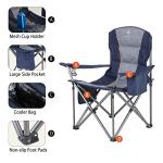 ALPHA CAMP Folding Camping Chair for Adults, Oversized Portable Lawn Chairs with Cooler Bag,Cup Holder & 600D Oxford Fabric, Folding Chairs for Outside Support 450 LBS, Outdoor Chairs 2 Pack