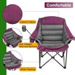 Northroad Oversized XL Padded Camping Chair w/Cell Phone Holder, Large Camp Lounge Chair, Foldable Lawn Chair w/Cup Holder,Carry Bag for Outdoor Hiking, Beach, Picnics, Heavy-Duty 400-lbs Capacity