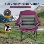 Northroad Oversized XL Padded Camping Chair w/Cell Phone Holder, Large Camp Lounge Chair, Foldable Lawn Chair w/Cup Holder,Carry Bag for Outdoor Hiking, Beach, Picnics, Heavy-Duty 400-lbs Capacity