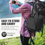 OBTANIM Camping Hammock 500lbs Portable Lightweight Single or Double Hammock with Tree Straps and Carry Bag for Camping Backpacking Hiking Travel Beach Outdoor Indoor (Gray and Black)