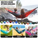 OBTANIM Camping Hammock 500lbs Portable Lightweight Single or Double Hammock with Tree Straps and Carry Bag for Camping Backpacking Hiking Travel Beach Outdoor Indoor (Gray and Black)