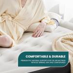 KMFurnila Queen Size Air Mattress with Built in Pump, Inflatable Blow Up Mattress 16" Raised for Home, Camping & Guest, Portable Air Bed 660 lbs Weight Capacity, Double Height & Non-Slip Bottom