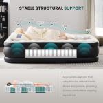 KMFurnila Queen Size Air Mattress with Built in Pump, Inflatable Blow Up Mattress 16" Raised for Home, Camping & Guest, Portable Air Bed 660 lbs Weight Capacity, Double Height & Non-Slip Bottom