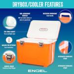 Engel UC30 30qt Leak-Proof, Air Tight, Drybox Cooler and Hard Shell Lunchbox for Men and Women in Red