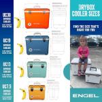 Engel UC30 30qt Leak-Proof, Air Tight, Drybox Cooler and Hard Shell Lunchbox for Men and Women in Red