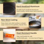 TGpao Collapsible Camping Cookware Set, Portable 4-in-1 Outdoor Pot & Pan Kit with Nonstick Frypan, Pot, Kettle & Carry Bag, Hard-Anodized Aluminum for Backpacking, Camping, Hiking (2-4 Person)