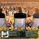DUMOS Low Beach Chair for Adults, Lightweight Folding Portable Beach Chair with Cup Holder, Storage Pocket, Breeze Mesh Back, Padded Armrests, Low Profile Chair for Camp, Picnic, Lawn, Sand, Black