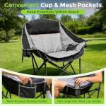 Suteck Oversized Camping Chairs for Adults - Heavy Duty Padded Camping Chair Folding Lawn XL Camp Chair with Cup Holders for Outdoor Sports Beach Fishing, Support to 500 lbs