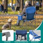 OLIXIS Folding Camping Chair, Portable Collapsible Chair with Cup Holder, Non-Slip Feet, Heavy Duty Lawn Chair for Hiking Beach Sports, Cooler Bag, Thicken 300D Oxford, 500 LBS, Blue Grey